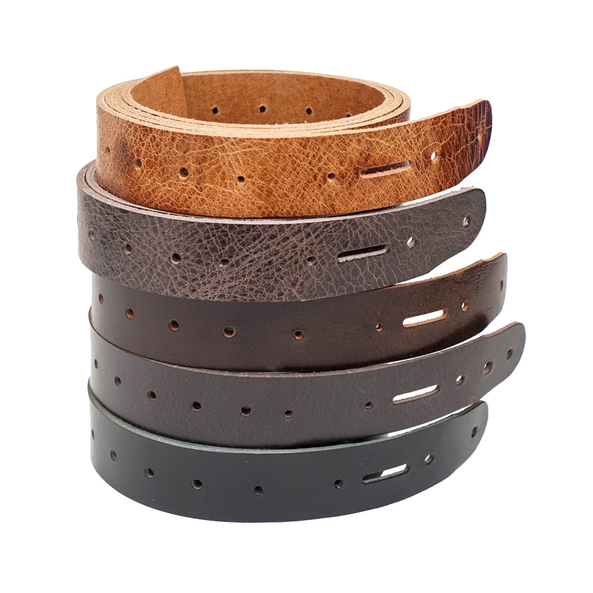 Single Hole Belt Blank - Buffalo Antique Mahogany