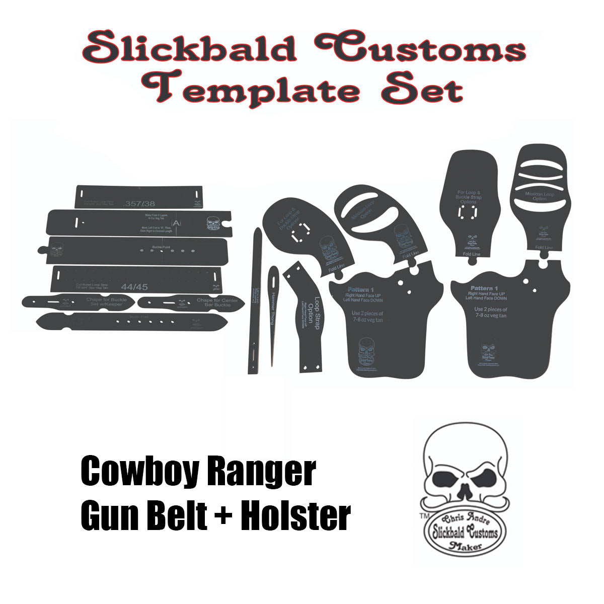 Cowboy Ranger Gun Belt + Holster - Slickbald Template