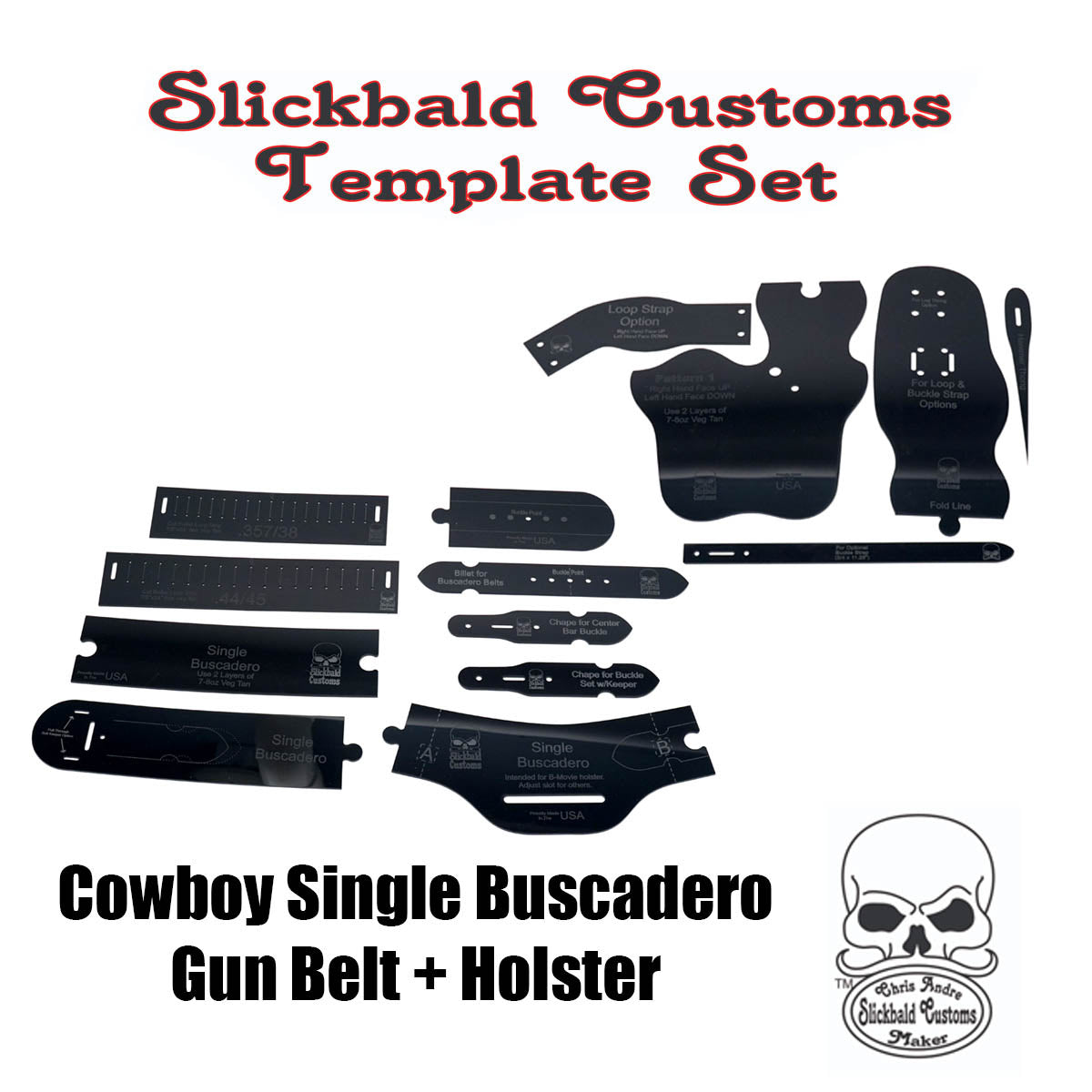 Cowboy Single Buscadero Gun Belt + Holster - Slickbald Template