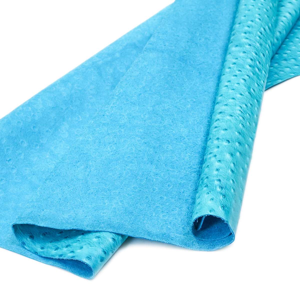 62-46.SLC.01.jpg Ostrich Print on Cow Sides - Turquoise Image