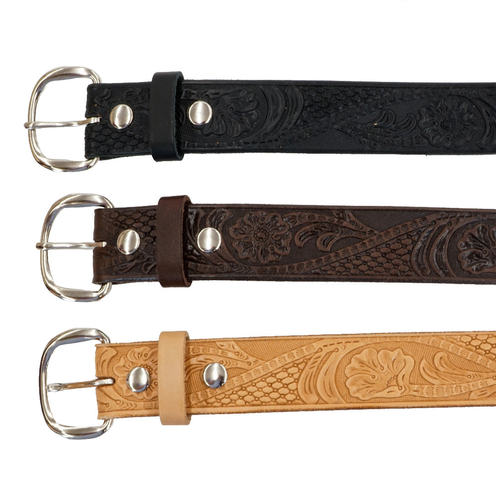Western Floral Embossed Belt