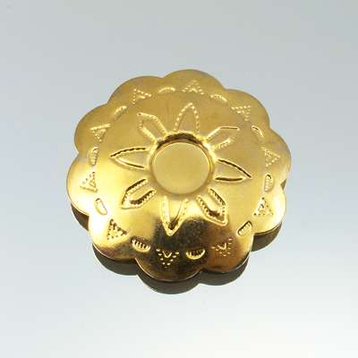 222-1608.SLC.jpg Concho Pewter Charm - Gold Plate Image