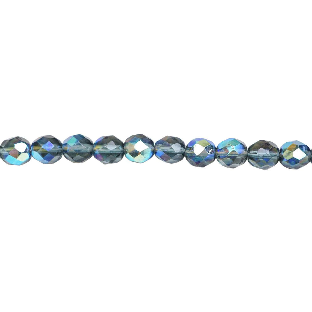 339-116.SLC.1.jpg 8mm Montana Blue AB Bead Strand - Firepolished Image