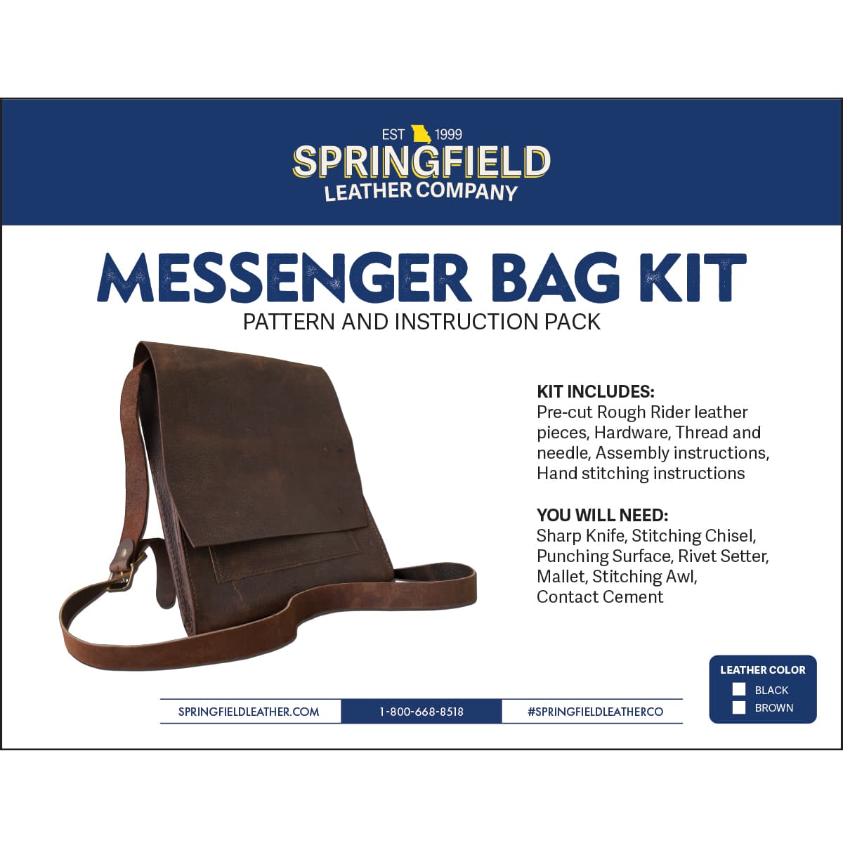 144-3002.SLC.01.jpg Messenger Bag Kit - Brown Image