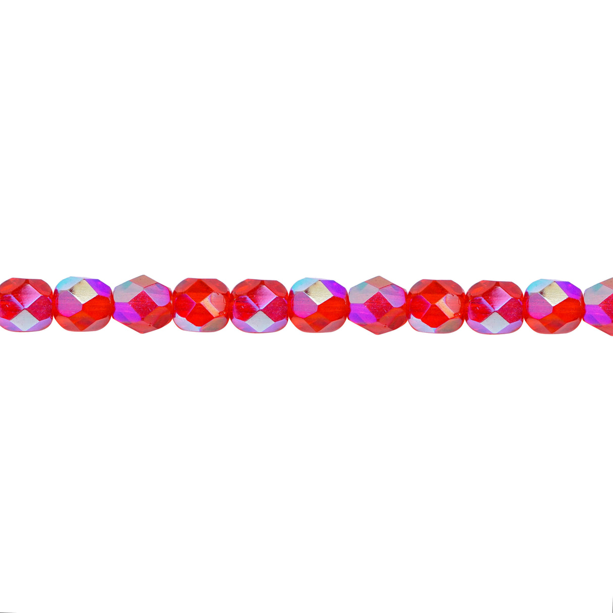 339-93.SLC.1.jpg 6mm Siam Ruby AB Bead Strand - Firepolished Image