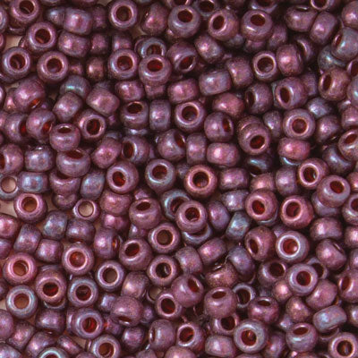 45-119313.SLC.jpg 11/0 Seed Beads - Semi-Matte Cranberry Gold Luster Image