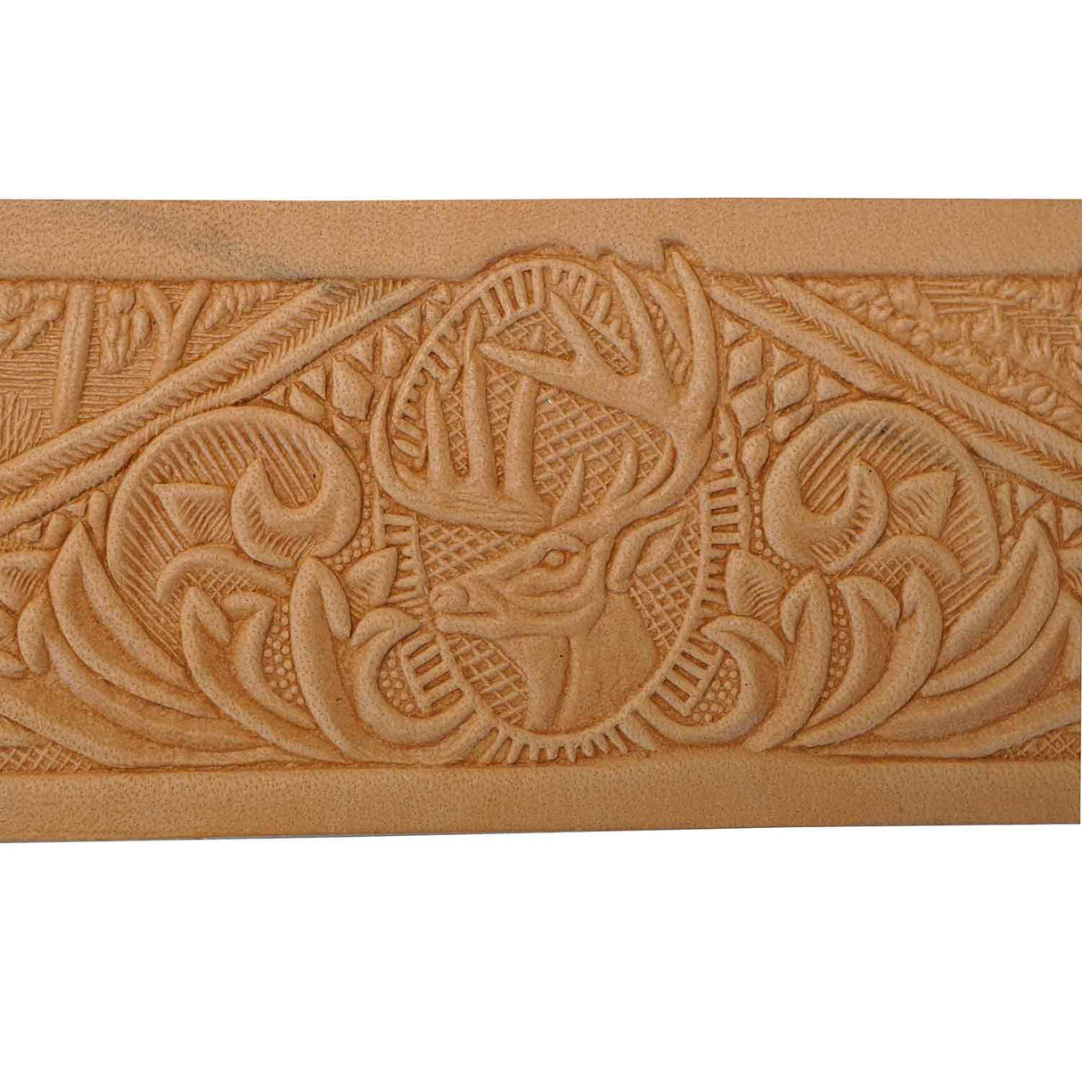 100-456803.SLC.02.jpg 1-1/2" Embossed Deer Name Space Belt Strip Image