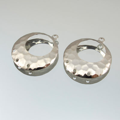 287-660.SLC.jpg 22mm 3 Strand Hammered Link - Silver Plate Image