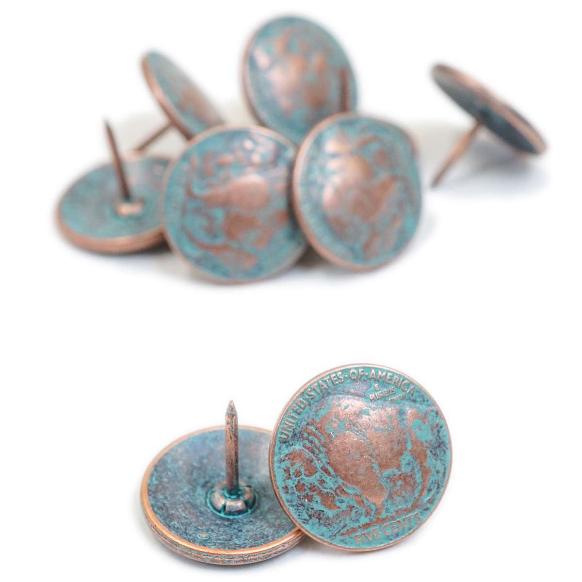TCKBC.SLC.1.jpg Upholstery Tack - Buffalo Coin Copper Patina Image