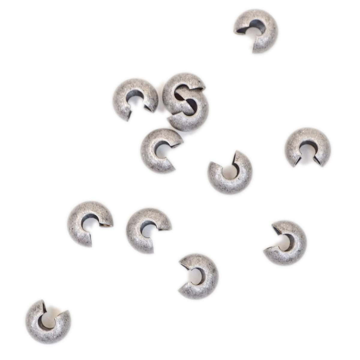 45-159.SLC.1.jpg 4mm Crimp Cover - Antique Silver 12pk Image