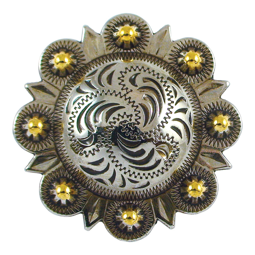 115-86104.SLC.jpg 1 1/4" Spiral Berry Concho - Silver Plate/Gold Plate Image