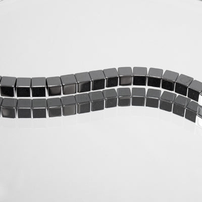 Cube Hematite Strand - 4x4mm