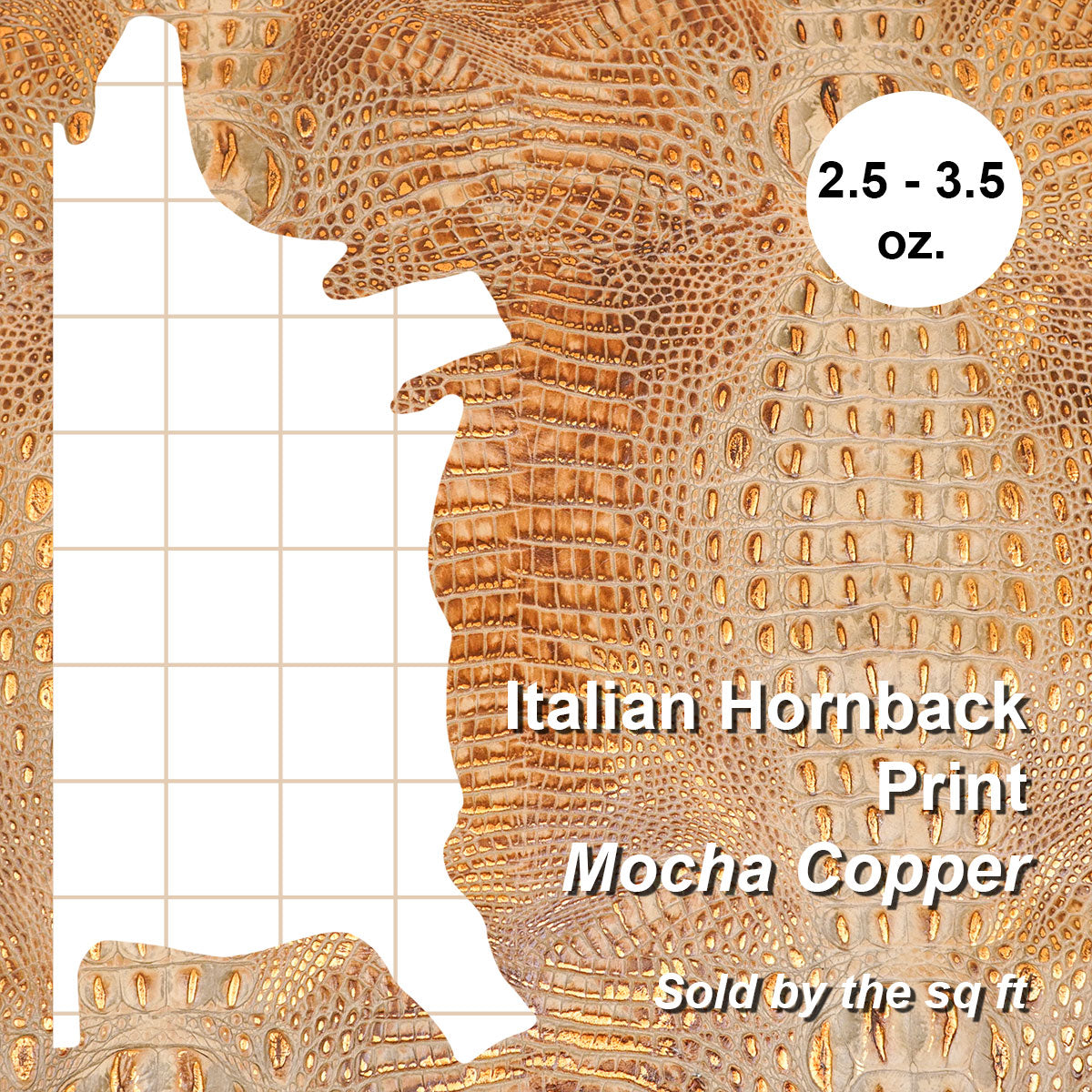 665-1511.SLC.4.jpg Italian Hornback Embossed Side - Mocha Copper Image