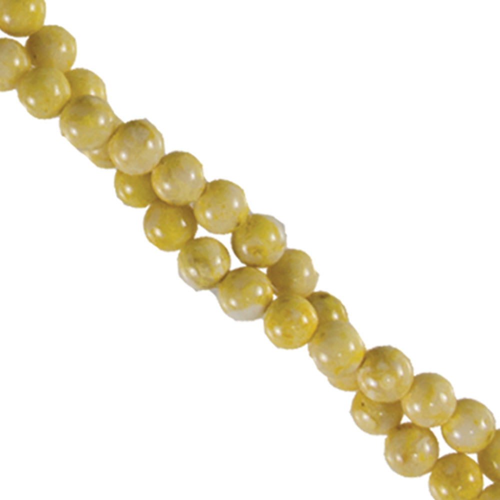 274-23.SLC.jpg 10mm Fossil Round Strand - Yellow Image