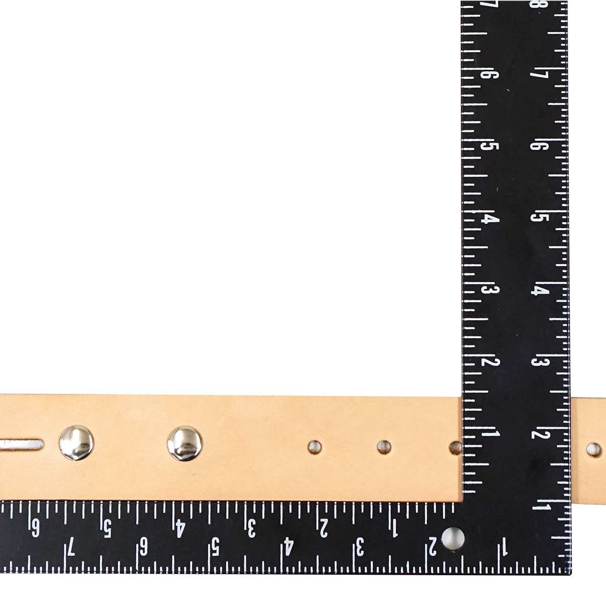 100-2113.SLC.3.jpg Single Hole Belt Blank w/ snaps - Hermann Oak Natural Image