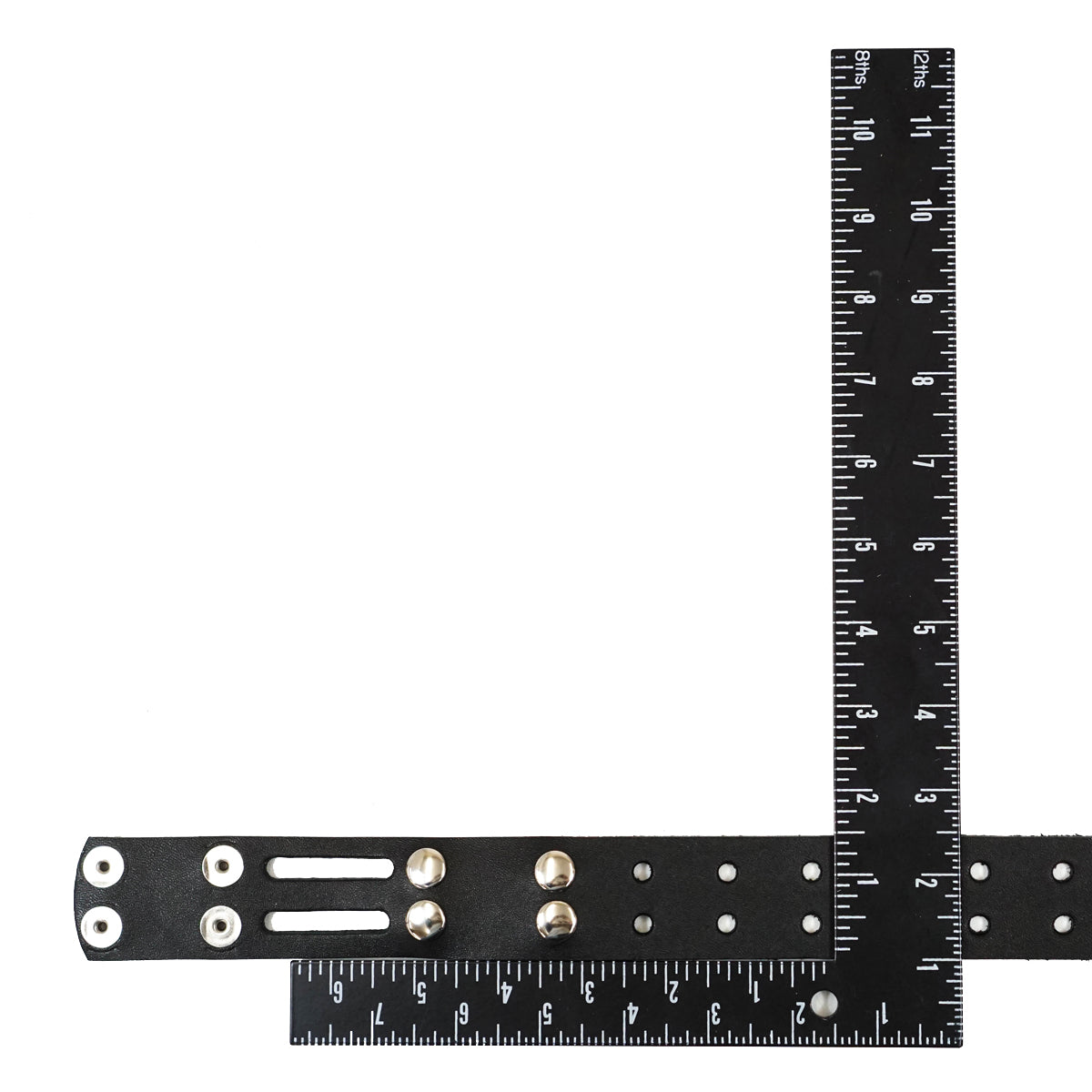 100-2029.SLC.2.jpg 1 1/2" Black Hermann Oak Double Hole Belt Blank w/ Snaps Image