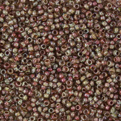 45-1194505.SLC.jpg 11/0 Seed Beads - Picasso Light Smoky Topaz Transparent 22g Image