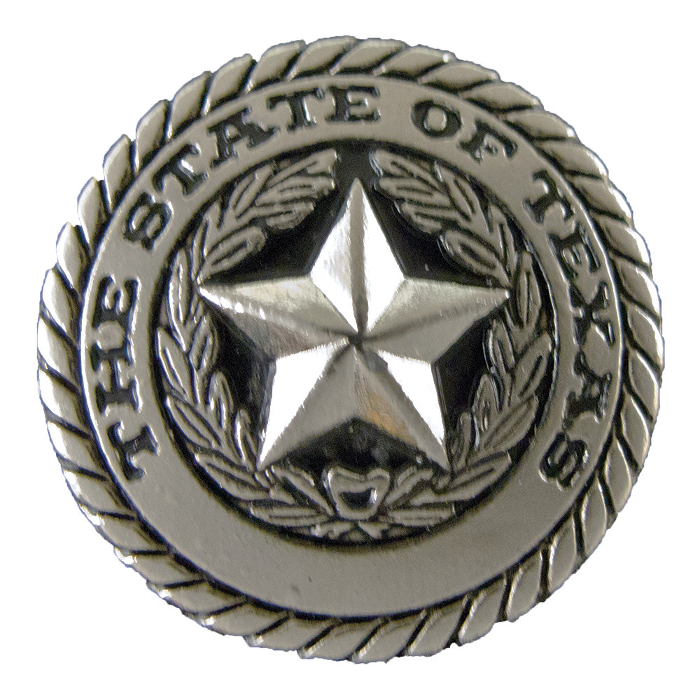 56-1.SLC.jpg 1" Screwback Concho - Texas Seal Antique Silver Image