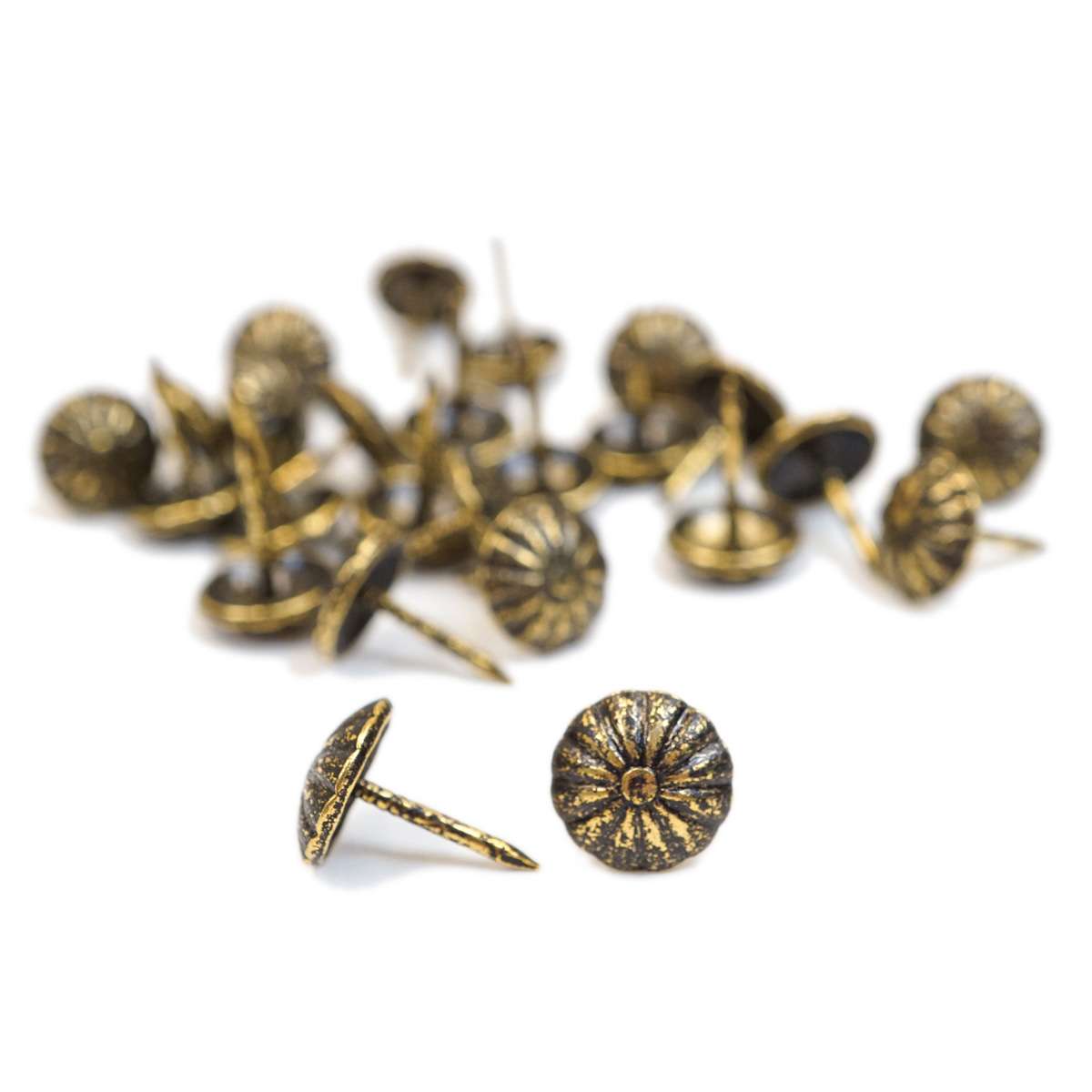 TCKDB.SLC.1.jpg Upholstery Tack - Daisy Black/Brass Image