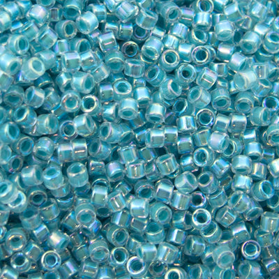 Delica Bead - Lined Aqua Blue AB DB079