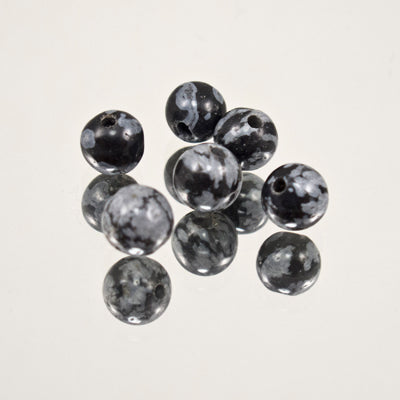 222-4123.SLC.jpg 6mm Snowflake Obsidian SemiPro Strand Image