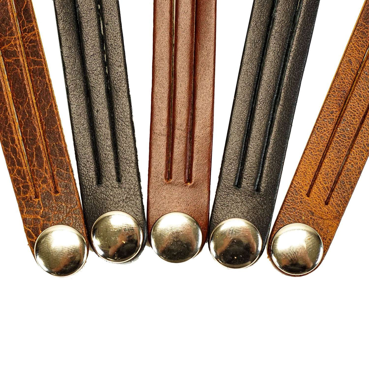 144-47463085.SLC.02.jpg 5pk Oil Tan Mystery Braid Bracelets - Nickel Plate Snap Image