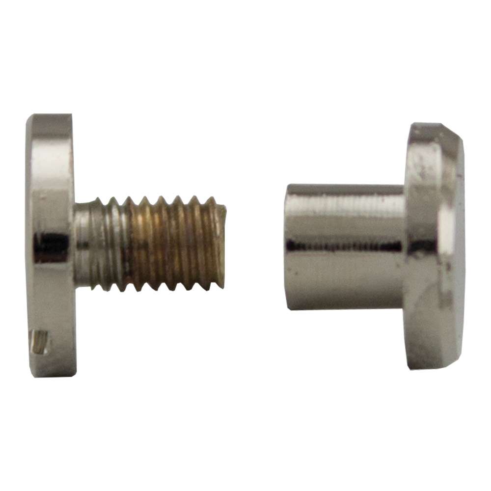 020-802002.SLC.jpg 1/8" Flat Screw Post - Solid Brass/Nickel Plate 10pk Image