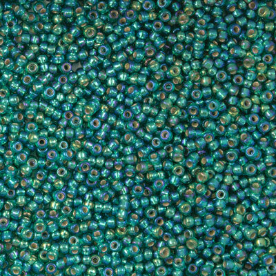 45-1191017.SLC.jpg 11/0 Seed Beads - Silver Lined Emerald AB 24g Image