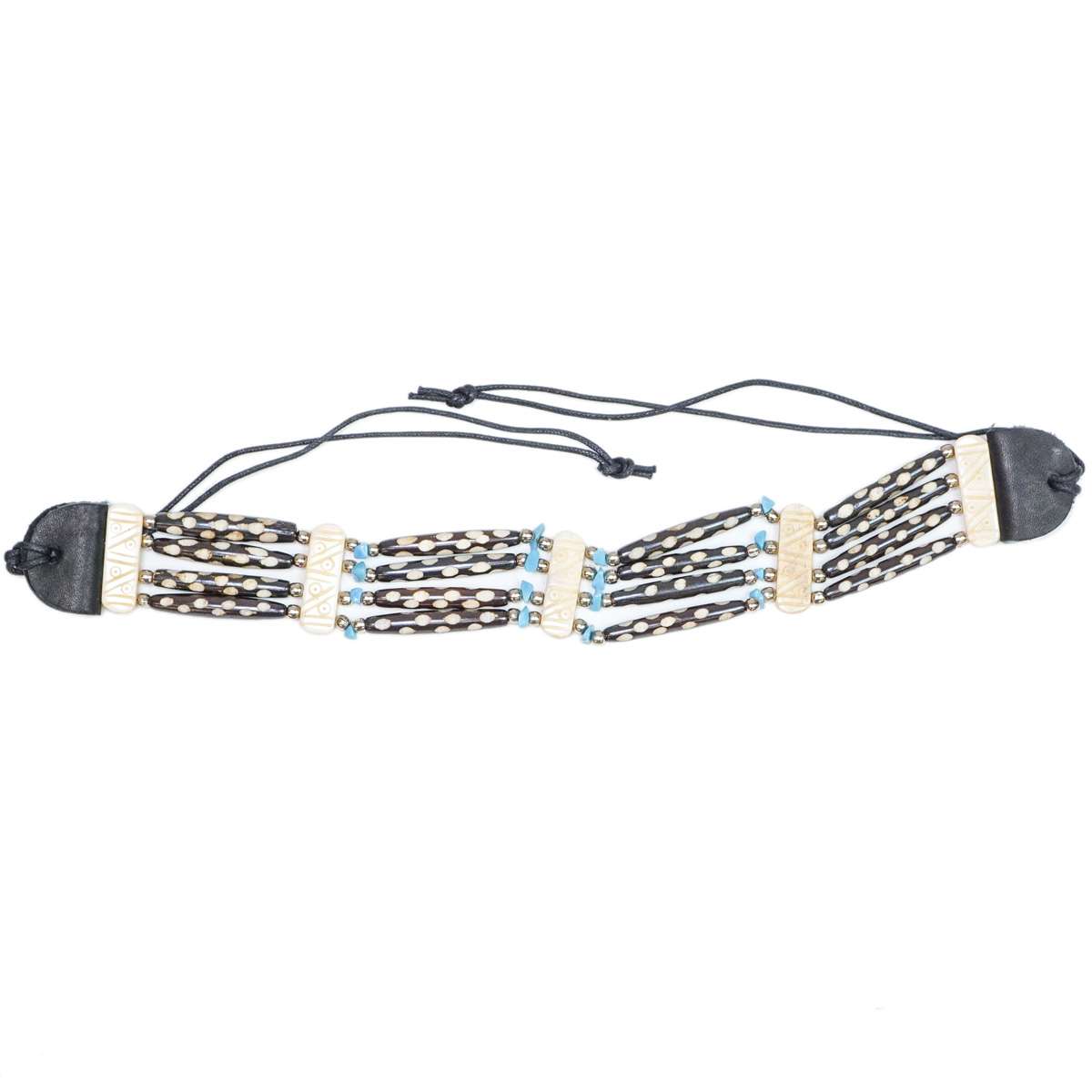 16-54512.SLC.2.jpg Bone Choker - Turquoise W/Brown Image
