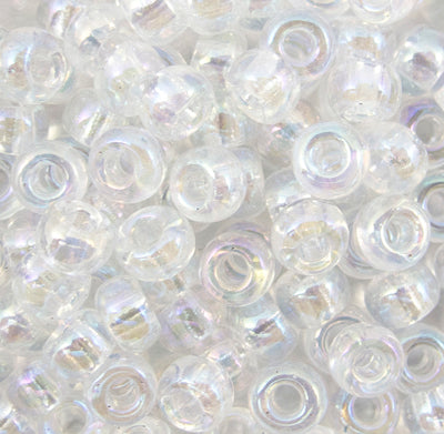 6/0 Seed Beads - Crystal AB 20g