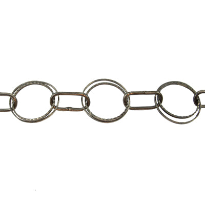 Antique Silver Double Loop Chain by the Inch