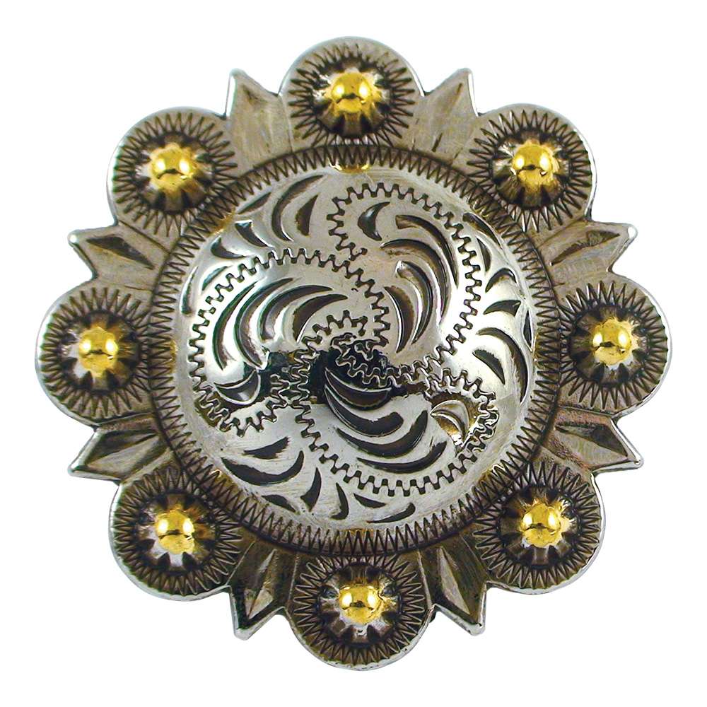 115-86104.SLC.jpg 1 1/4" Spiral Berry Concho - Silver Plate/Gold Plate Image