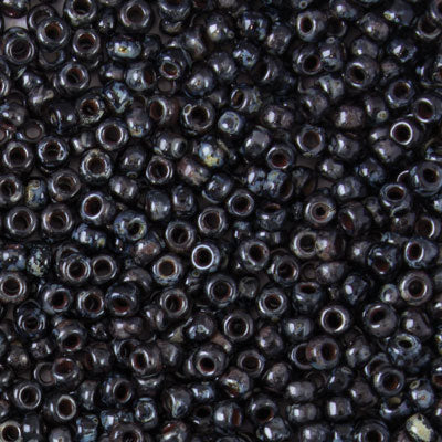 45-894511.SLC.jpg 8/0 Seed Beads - Picasso Smoky Black Matte 22g Image