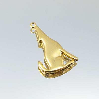 222-1604.SLC.jpg Howling Coyote Pewter Charm - Gold Plate Image