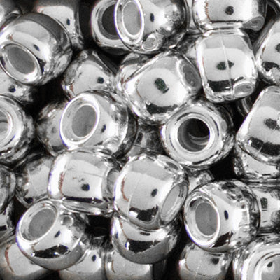 142801.SLC.jpg 50pk Silver Pony Beads Image