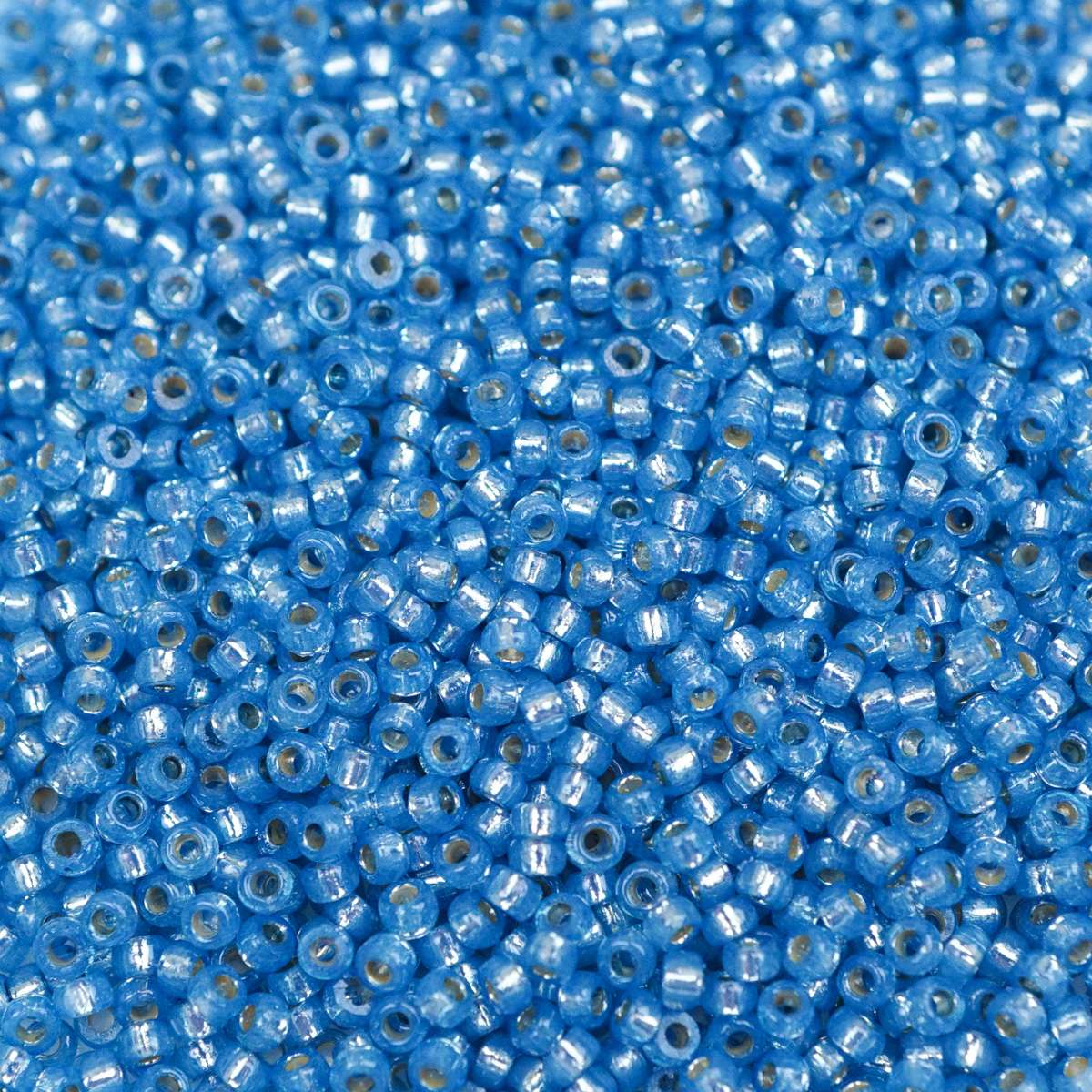 45-1594242.SLC.1.jpg 15/0 Seed Beads - Duracoat Silver Lined Dyed Aqua 8.2g Image