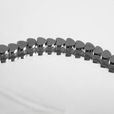 Heart Hematite Strand - 6mm