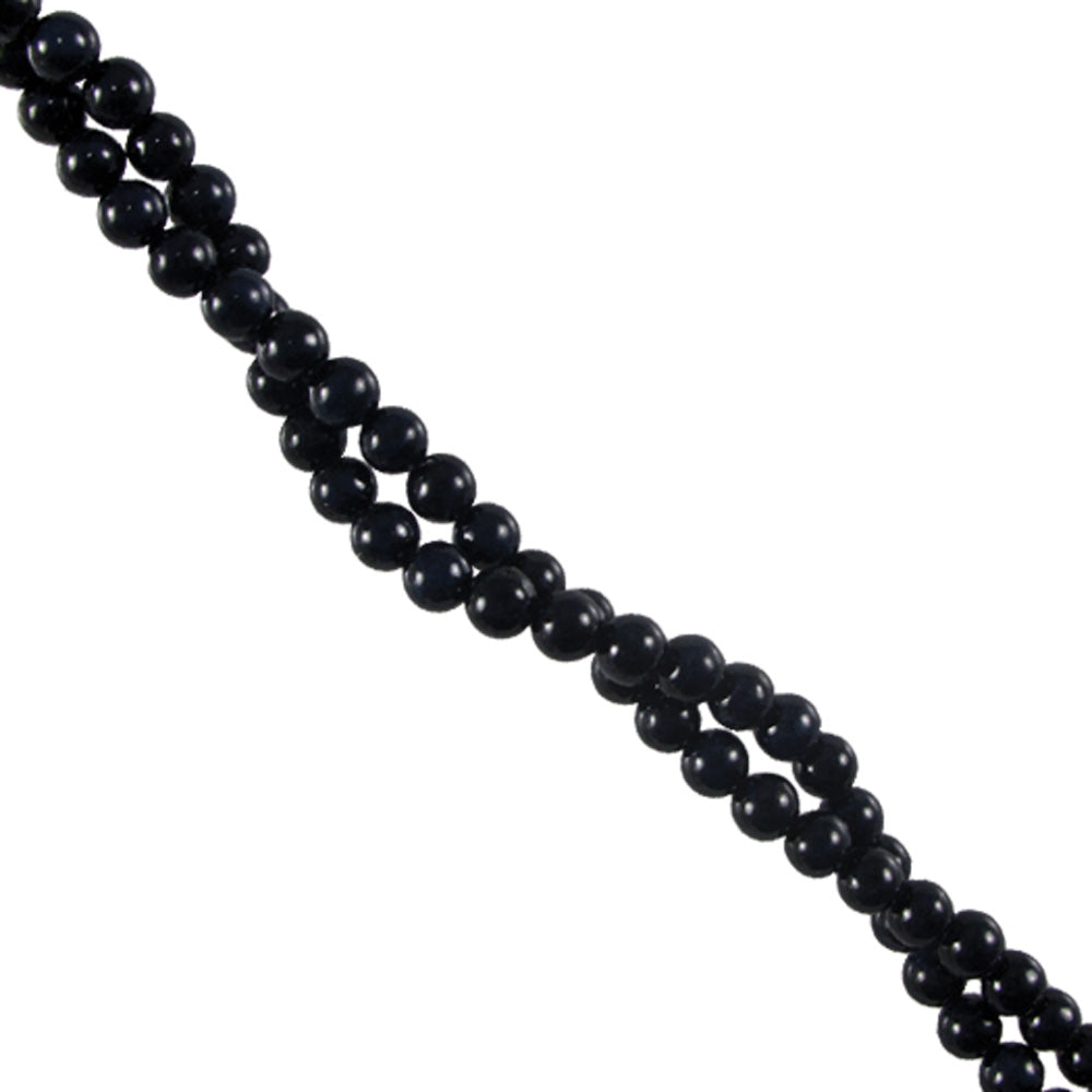 274-1.SLC.jpg 4mm Round Fossil Strand - Black Image