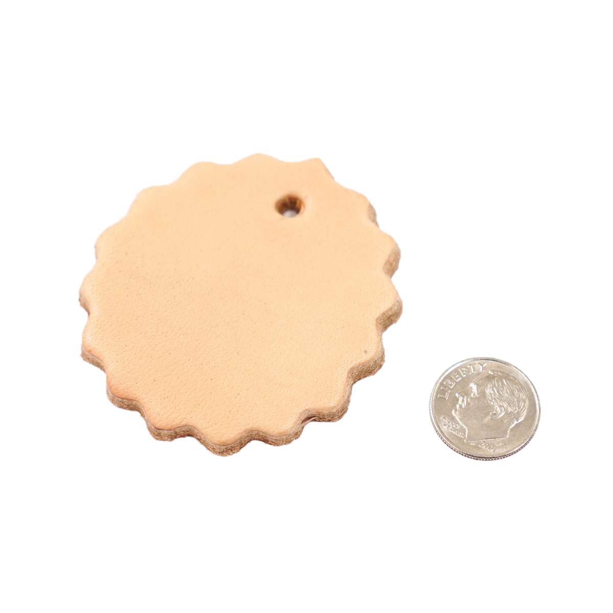 SHP085.SLC.3.jpg Leather Shape - Scallop Concho w/ Hole Image