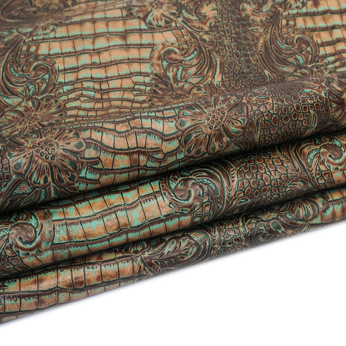 FGBE.Turquoise Brown.02.jpg Butch Cassidy Embossed Cow Image