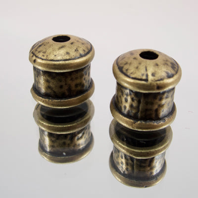 45-315826.SLC.jpg 10mm Hammered Bead Cap - Antique Gold Plate Image