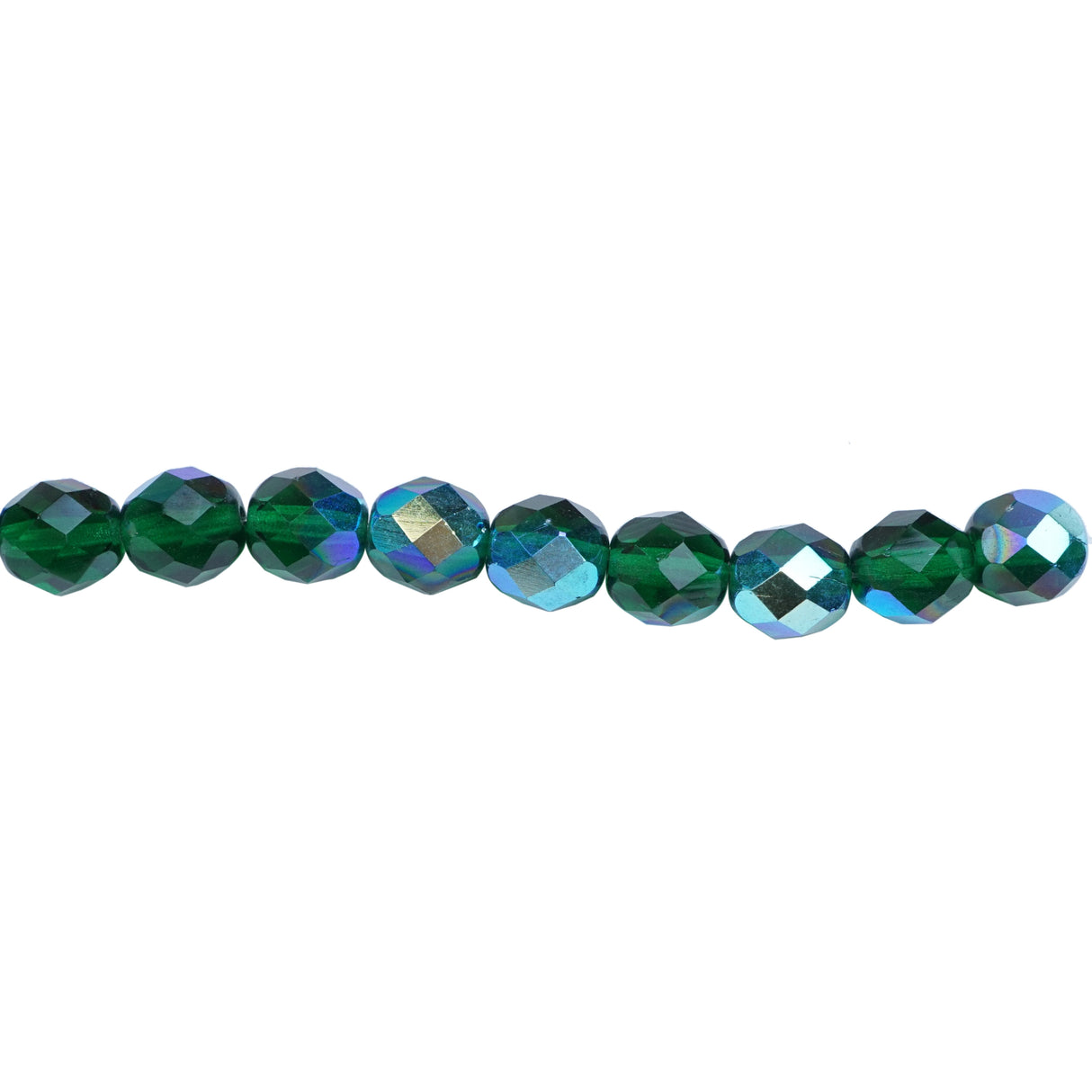 339-120.SLC.1.jpg 8mm Emerald AB Bead Strand - Firepolished Image