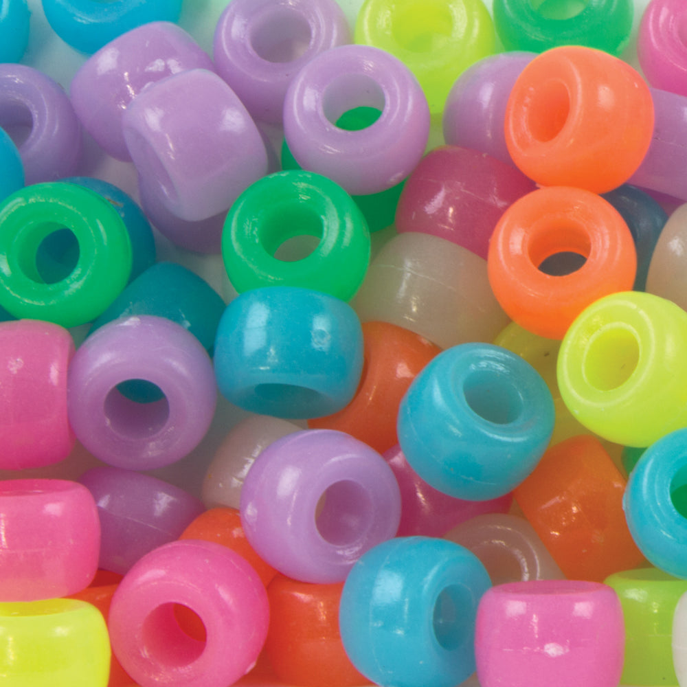 229-201.SLC.jpg Night Glow Asstorted Pony Beads - 125pk Image