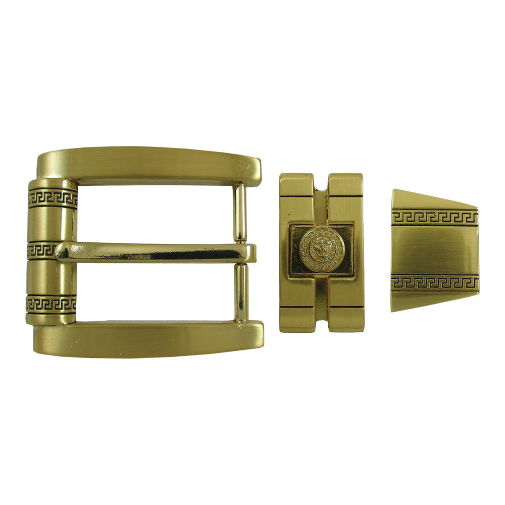 76-3110.SLC.jpg Spanish Flair 3 pc Buckle Set - 35mm - Gold Image