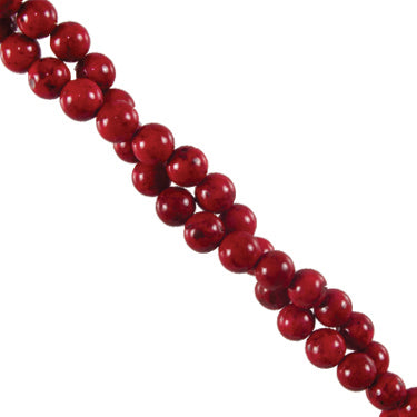 FossilBeads-Red.SLC.jpg 4mm Fossil Round Strand - Red Image