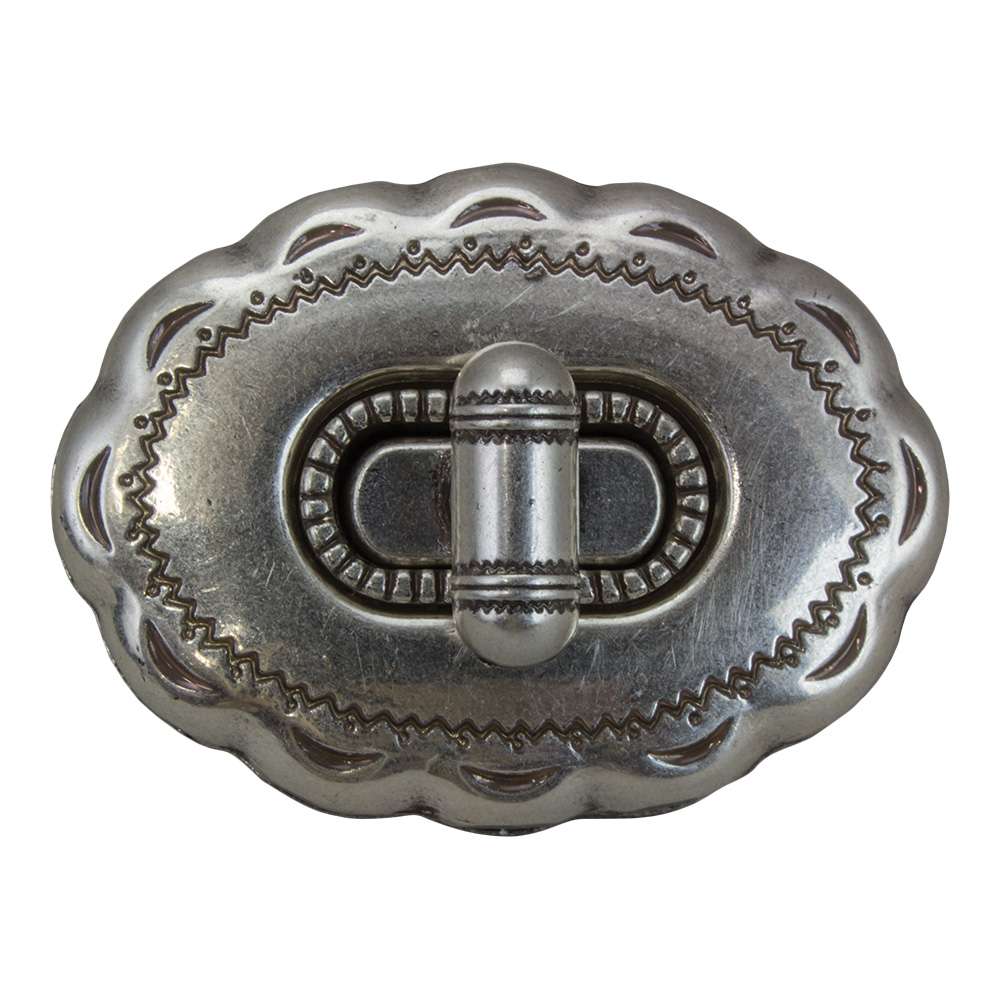 378-1130500.SLC.jpg Southwest Bag Clasp - Antique Silver Plate Image