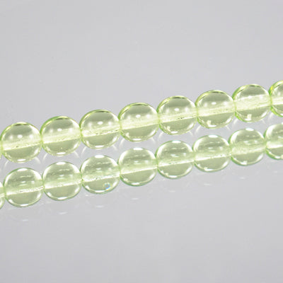 222-4140.SLC.jpg 8mm Peridot Round Glass Bead Strand Image