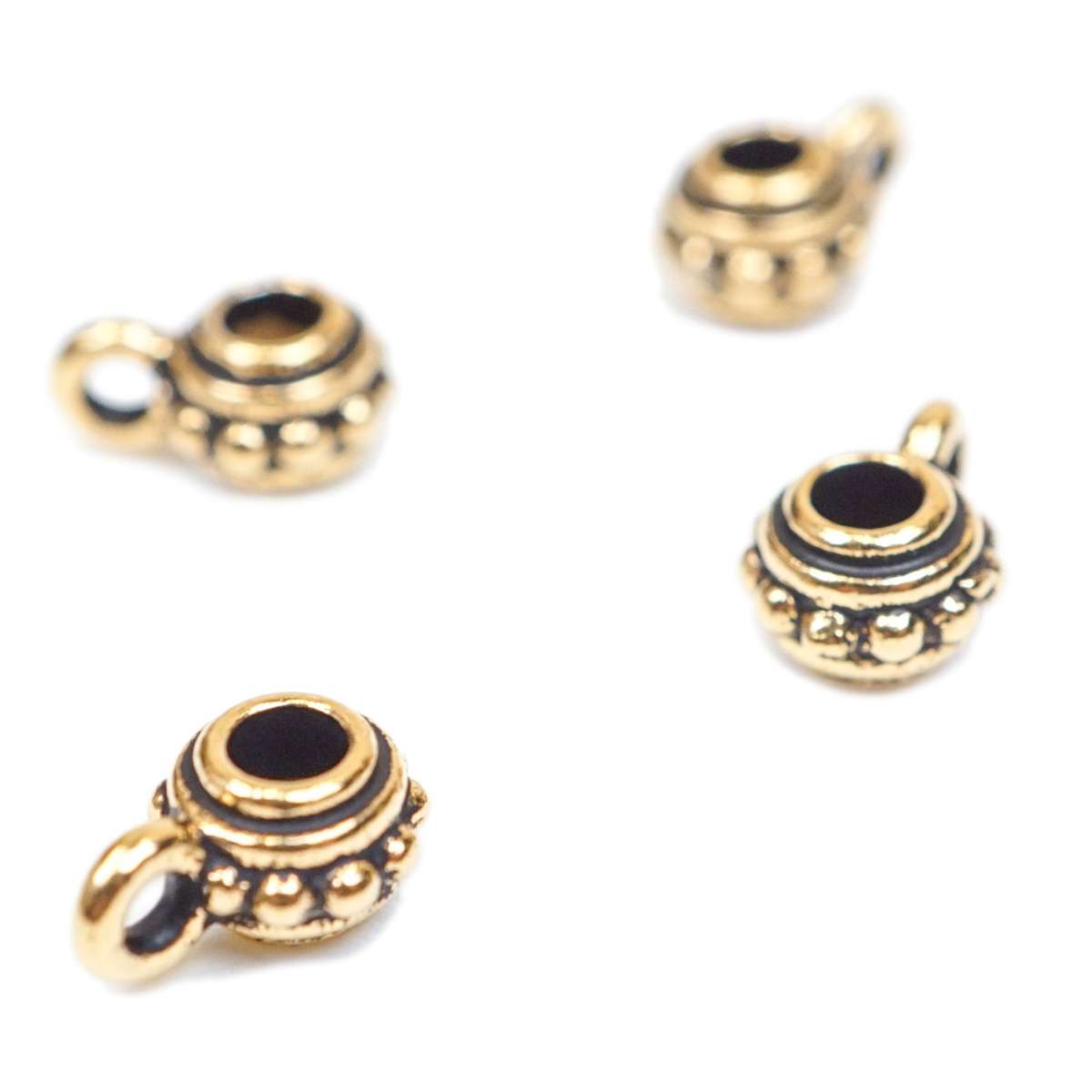 244-550926.SLC.2.jpg 6mm Beaded Bail - Gold Plate 4pk Image