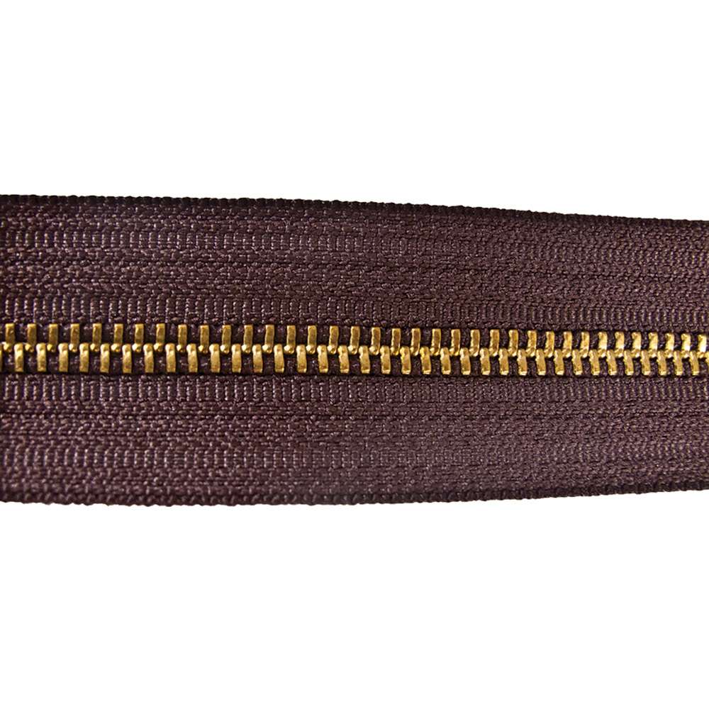 129-135302.SLC.jpg YKK #5 Zipper Tape - Brown/Brass Yard Image