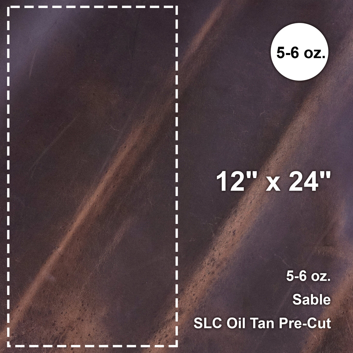 579-1030.SLC.1.jpg Sable 5-6 oz. Oil Tan Pre-Cut 12" x 24" Image